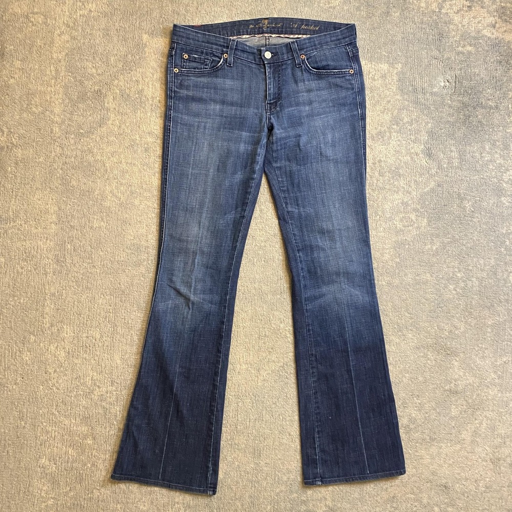 7 For All Mankind A Pocket Jeans Womens 29 Blue Bootcut Low Rise Stretch *READ*